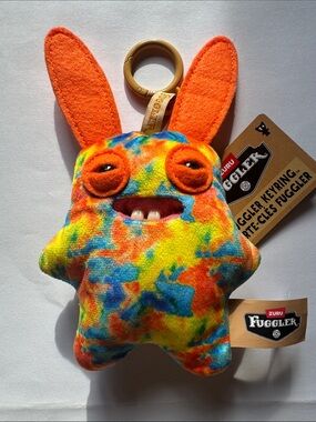 ZURU Fuggler Tie-Dye Plush Keyring with Bright Orange Ears